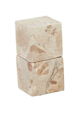 Taupe Marble Cube Salt & Pepper Set