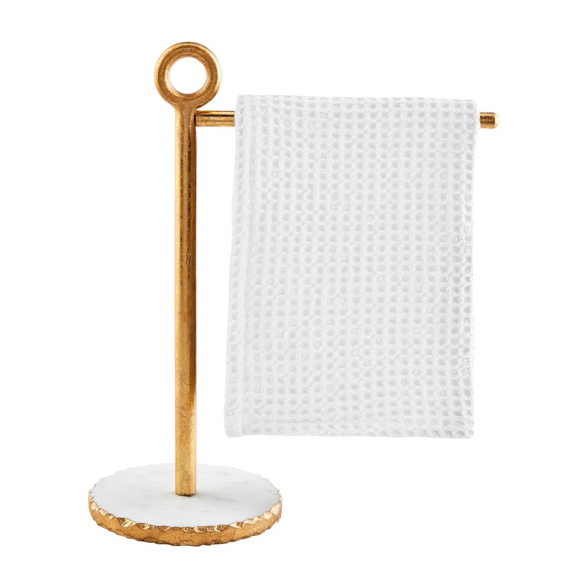 Gold Towel Stand w/ Marble Base