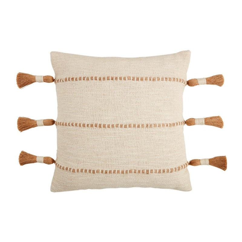 Jute Striped Tassel Pillow (2 sizes)