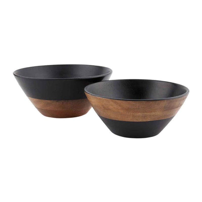 Black and Wood Two-Toned Bowl (2 sizes)