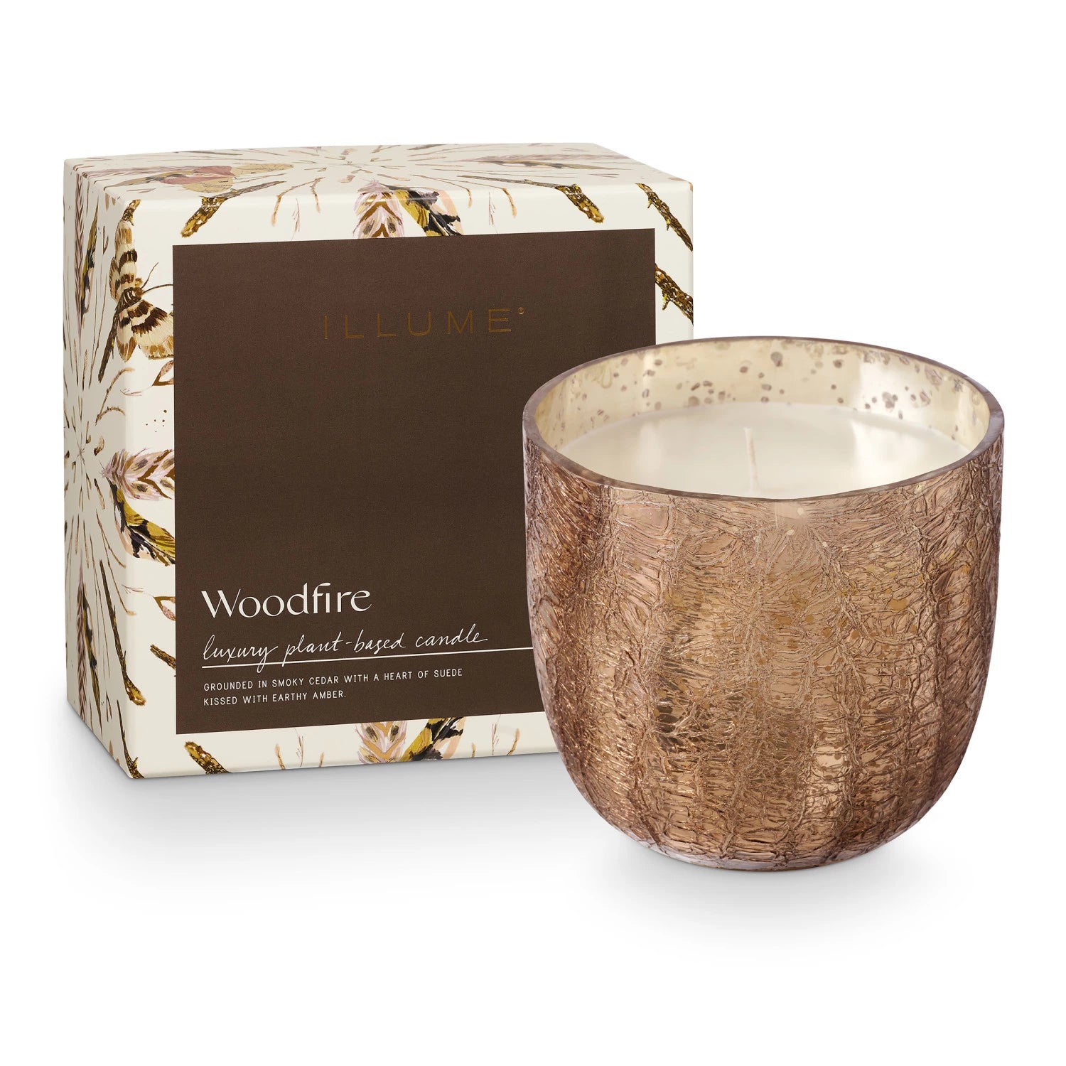 Woodfire Boxed Crackle Glass Candle (2 Sizes)