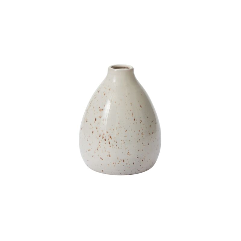 5"x6.25" White Speckled Bud Vase