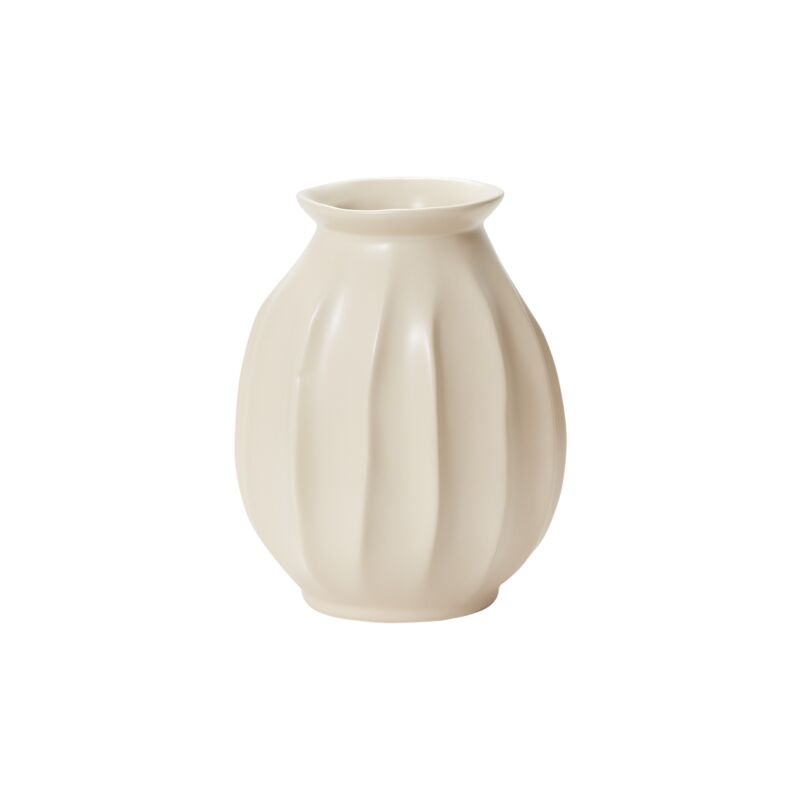 Cream Ceramic Ribbed Vase (2 sizes)