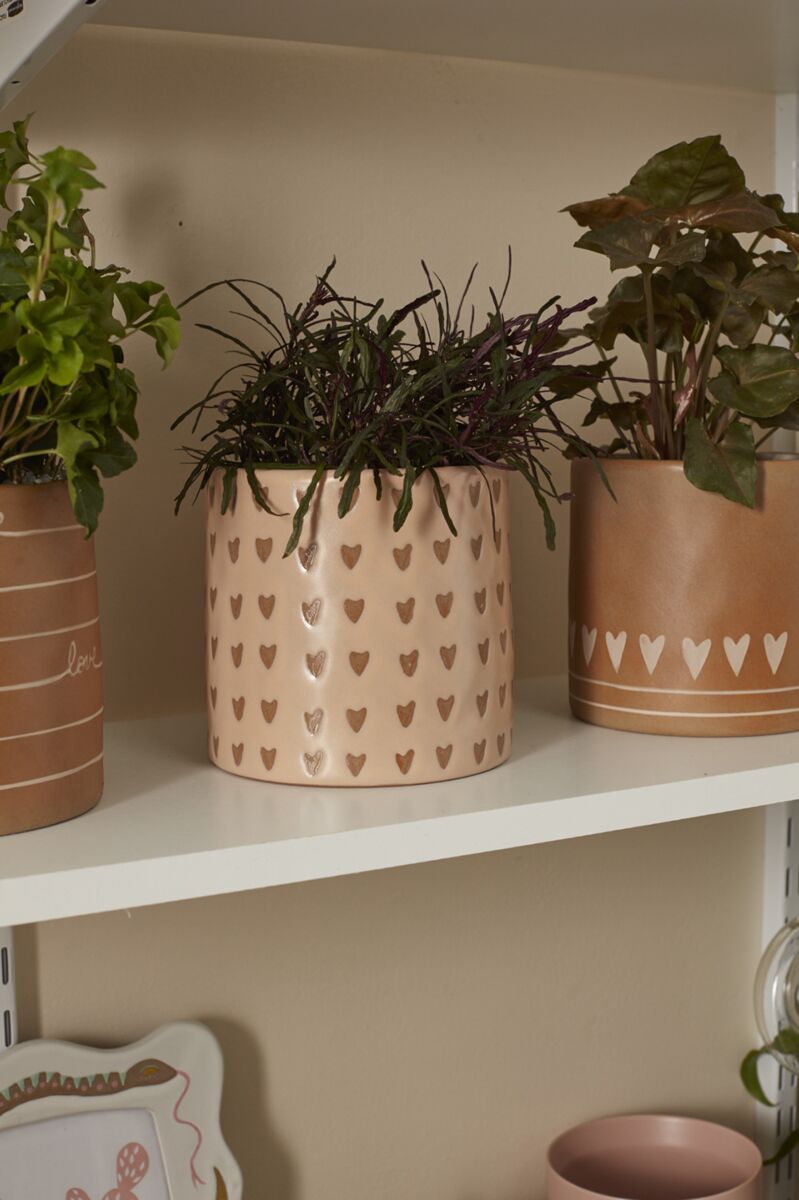 5x5 Ceramic Heart Pot-Pink