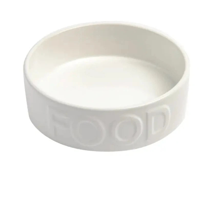 Small White Ceramic Pet Bowl (2 styles)