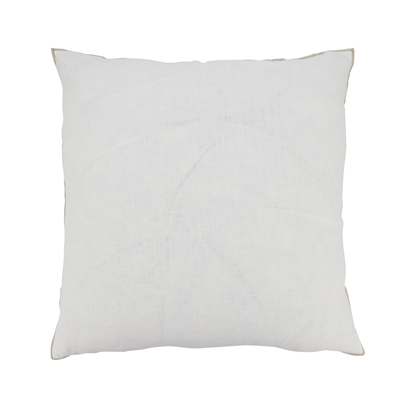 20x20 Ivory Linen Pillow w/ Natural Border