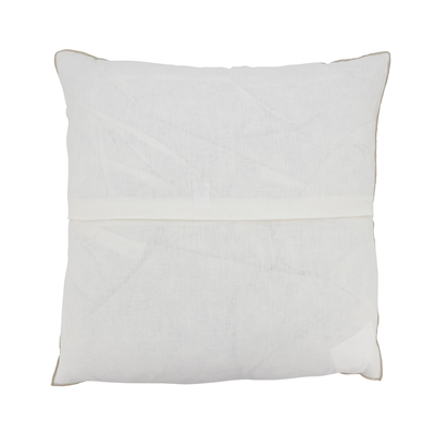 20x20 Ivory Linen Pillow w/ Natural Border