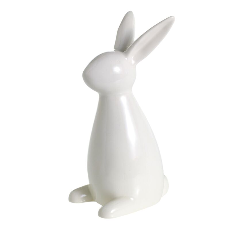 White Glazed Bunny Figurine (2 Sizes)