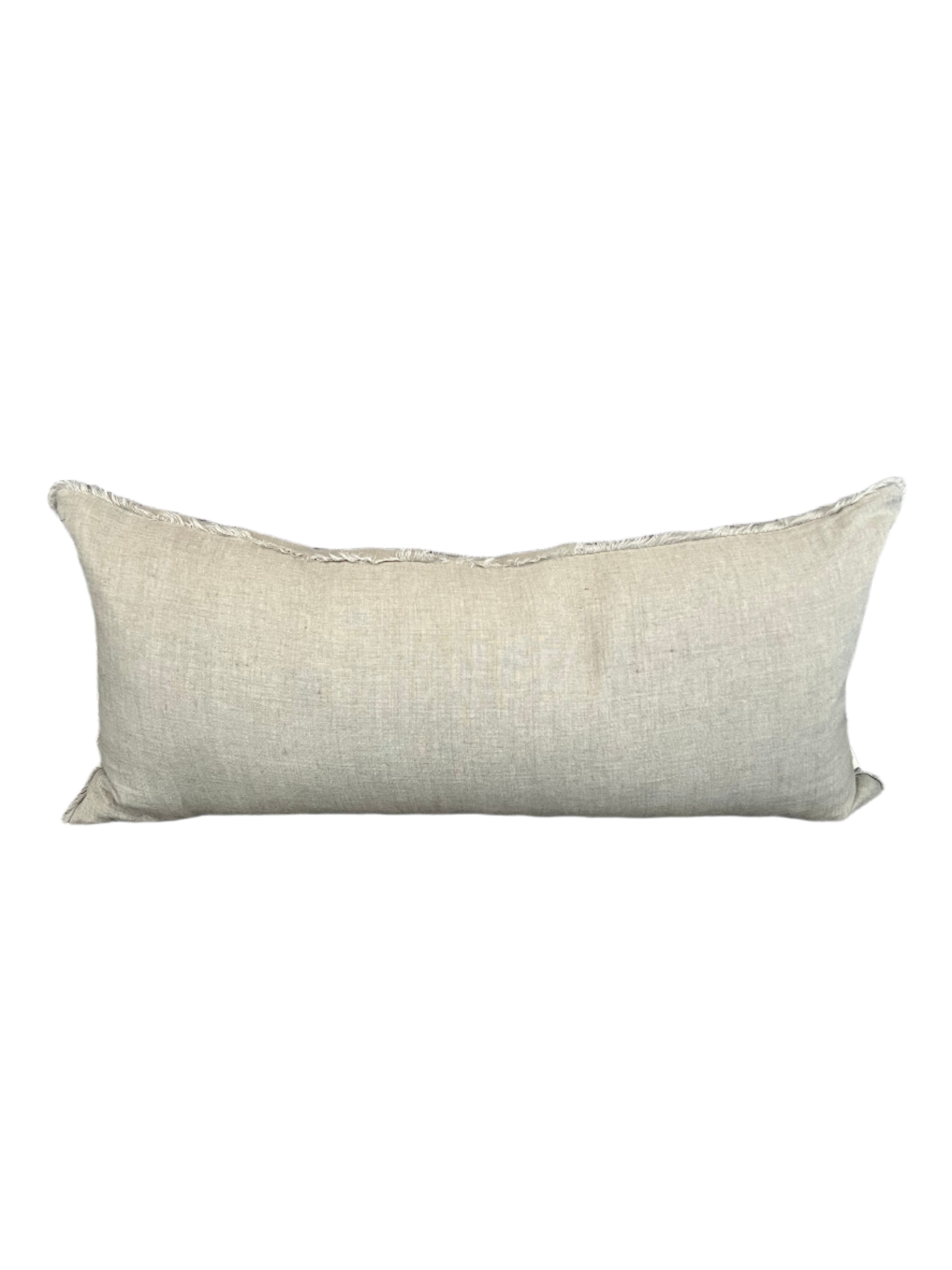 Light Sage Linen Lumbar Pillow 14x31-Final Sale