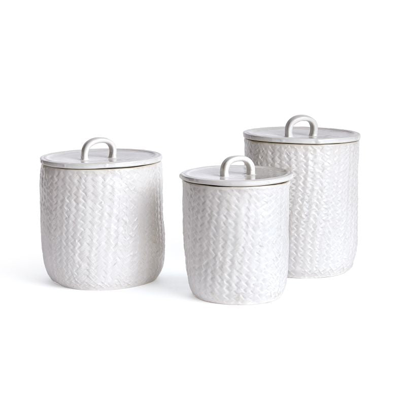 Woven Glazed Canister (Three Sizes)