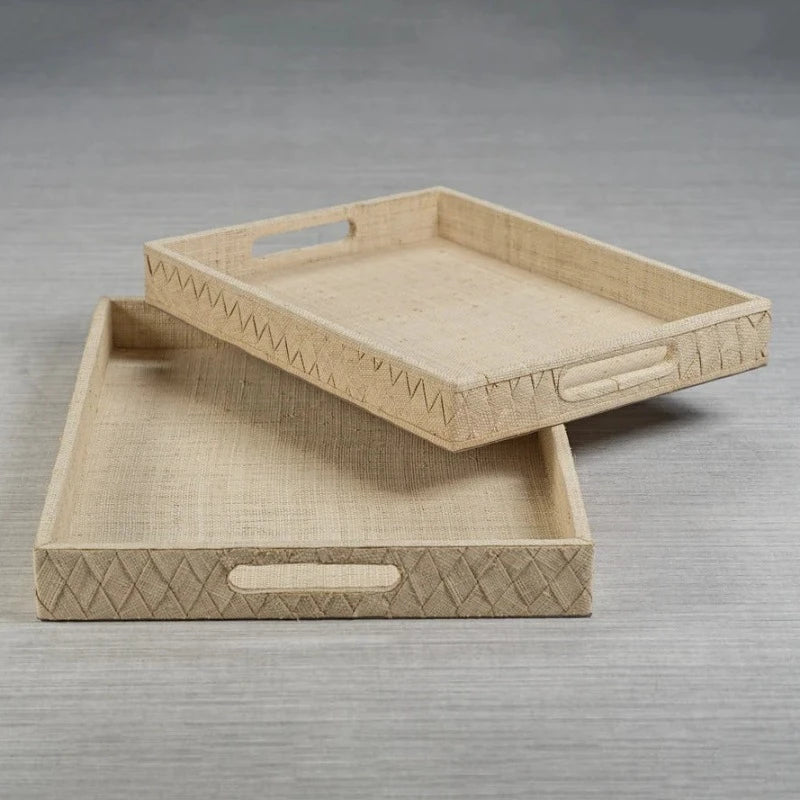 Natural Woven Raffia Serving Tray (2 Sizes)