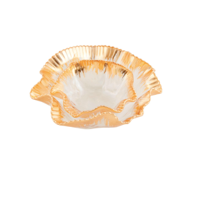 Gold Edge Ruffle Bowl (2 Sizes)