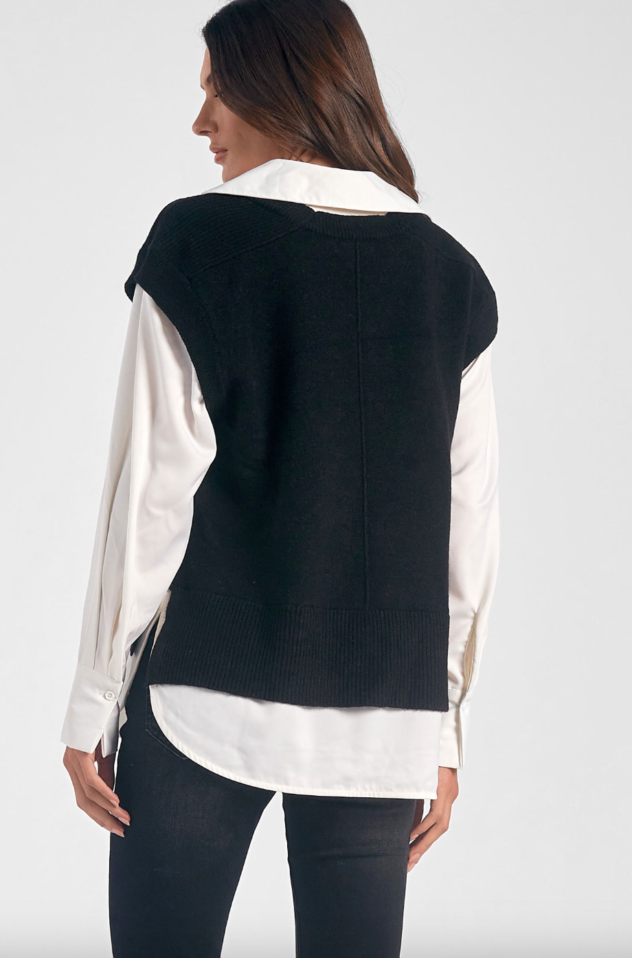 Sweater Shirt Combo-Black