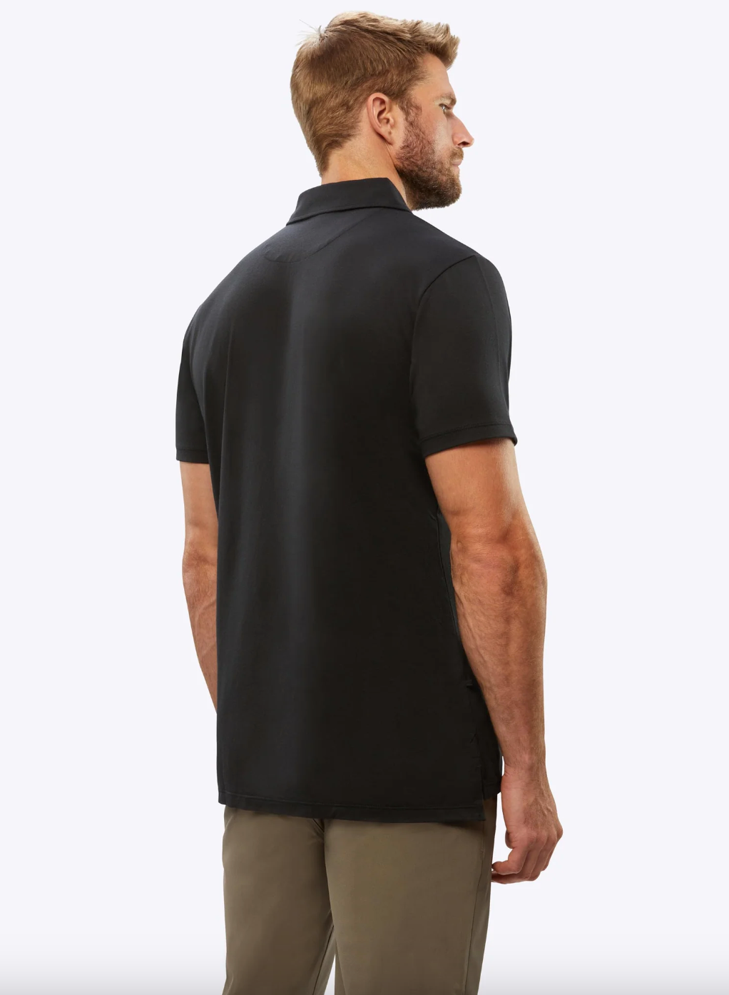 Polo Split Hem-Black