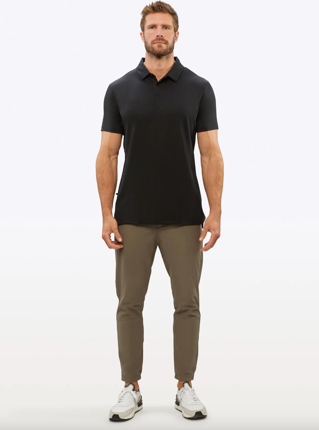 Polo Split Hem-Black