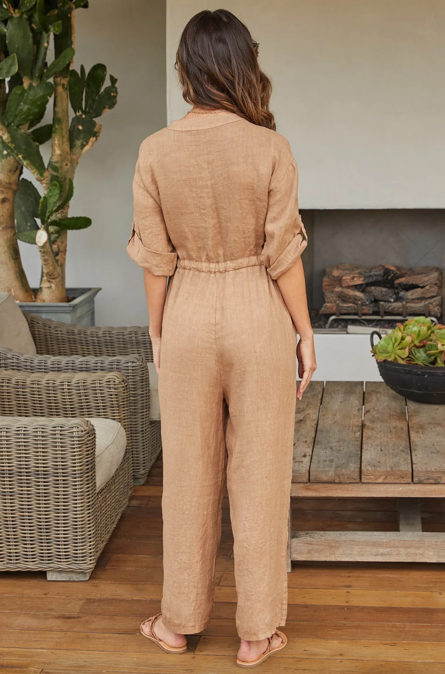 Gianna Jumpsuit-Camel-Final Sale