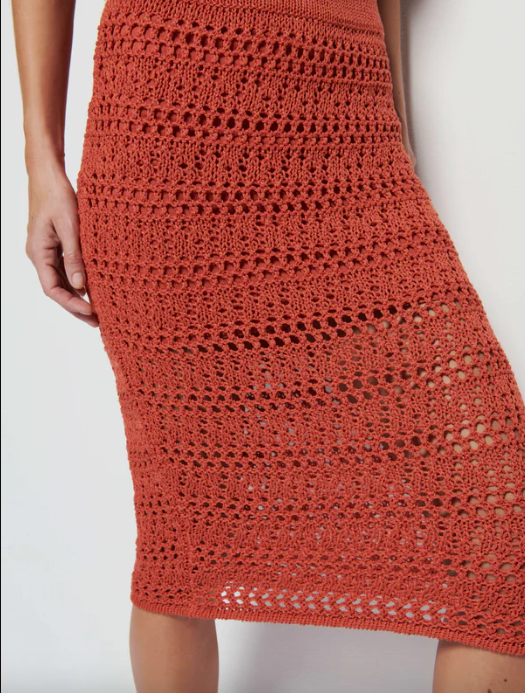 Driana Crochet Skirt-Ginger