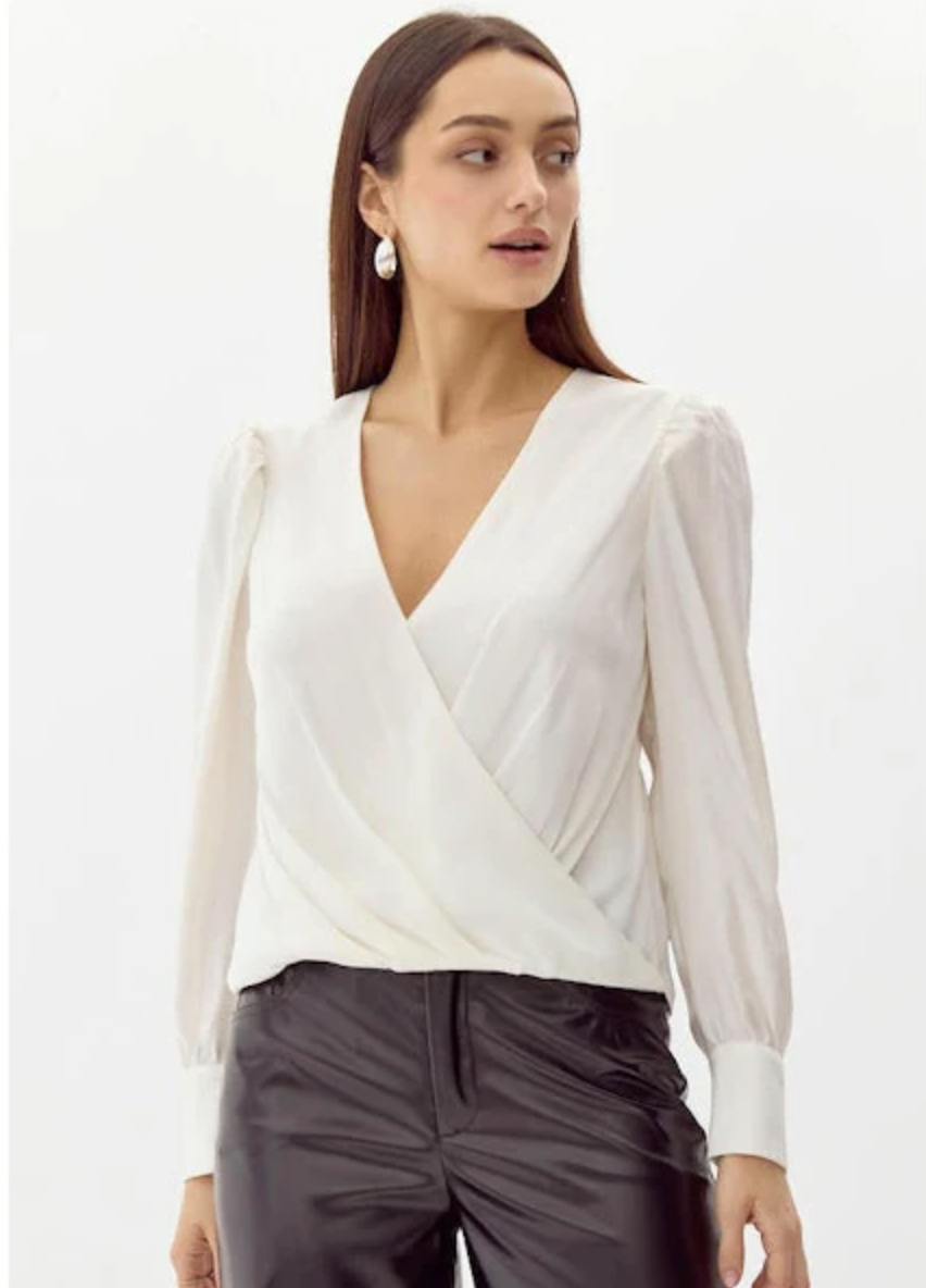 Lourdes Wrap Blouse-Ivory