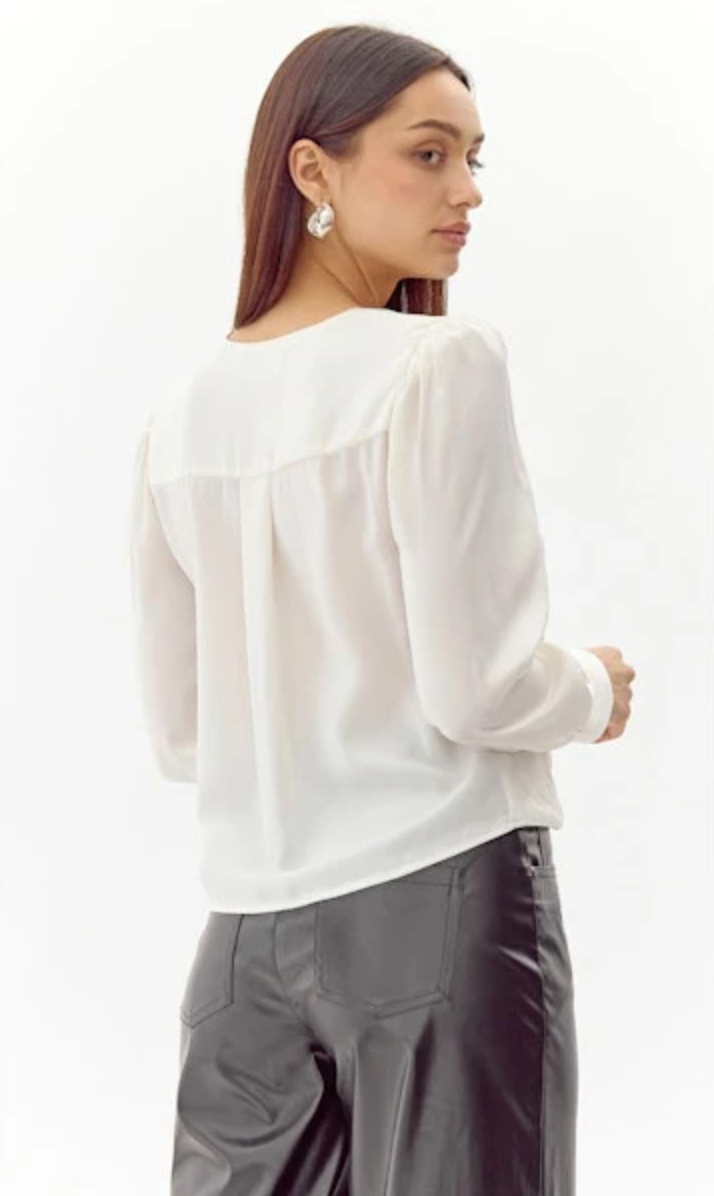 Lourdes Wrap Blouse-Ivory