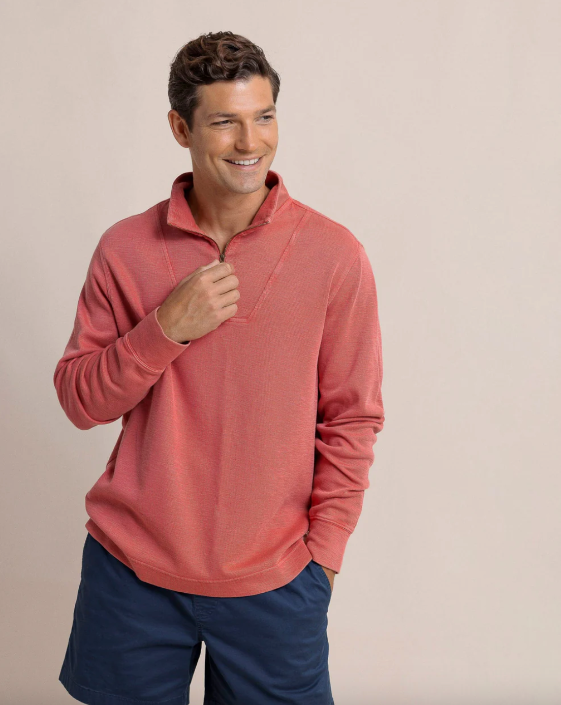 Bayberry Quarter Zip-Mineral Red