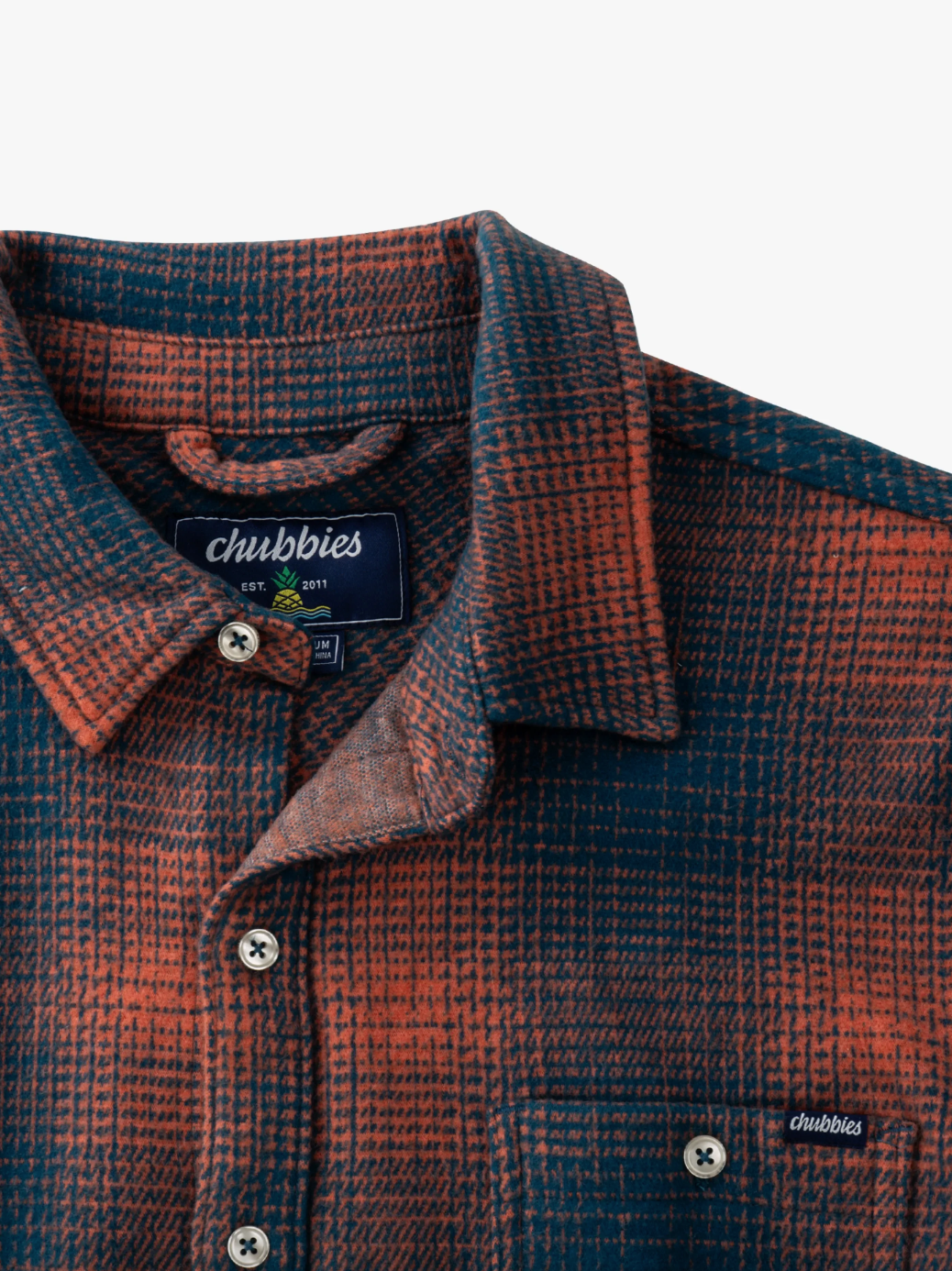 Fall Foliage Overshirt-Blue/Orange