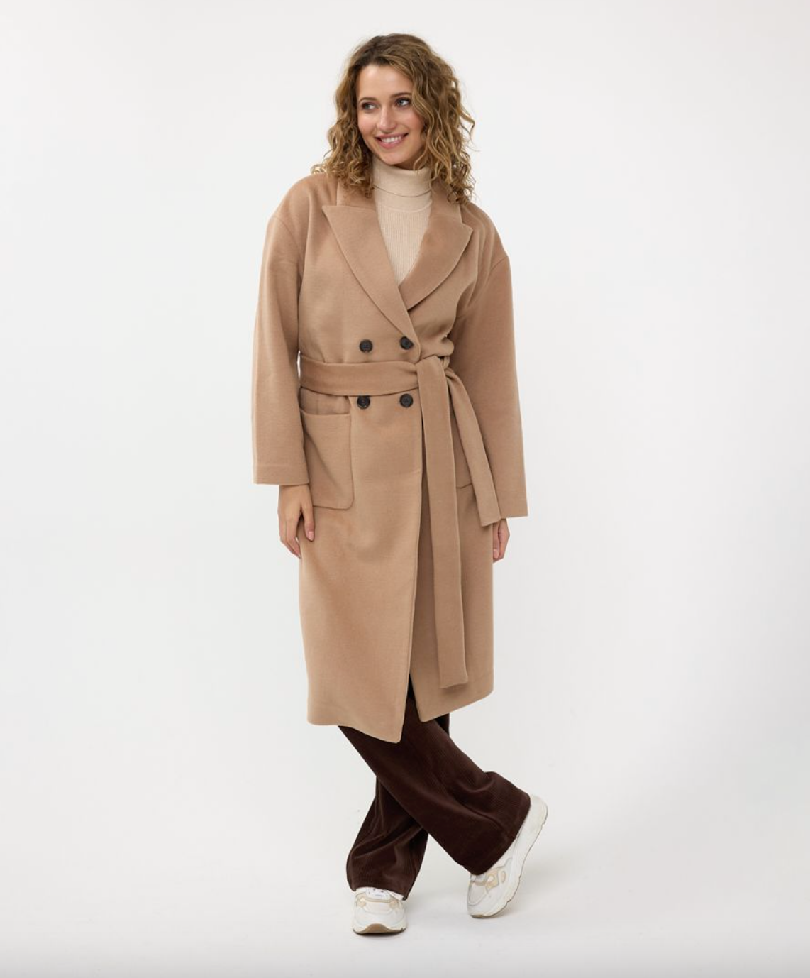 Patch Pocket Coat-Camel