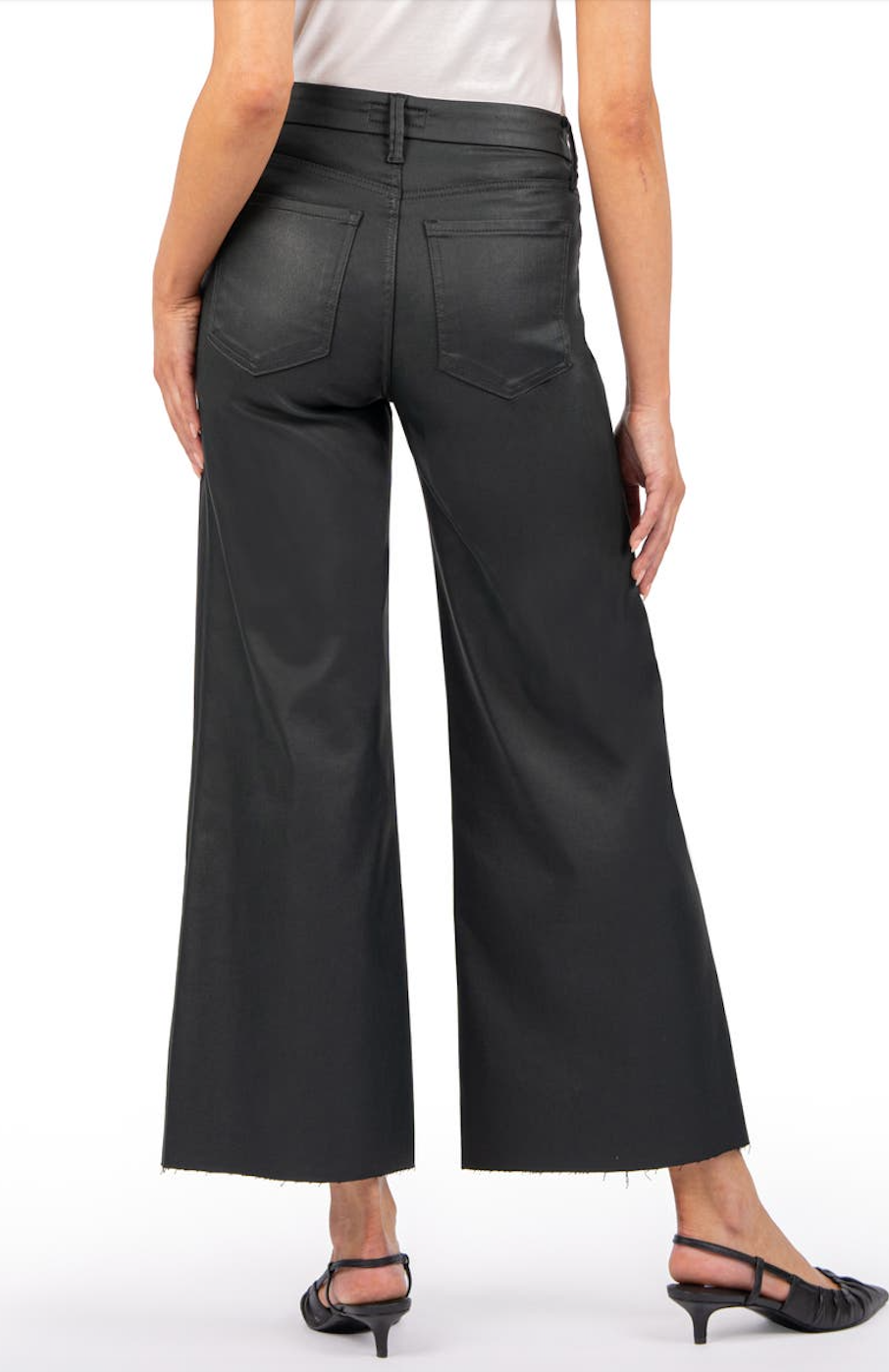 Meg Coated Wide Leg-Evergreen