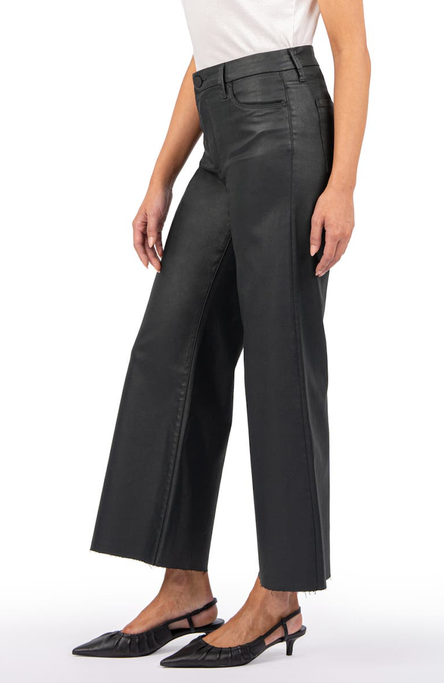 Meg Coated Wide Leg-Evergreen