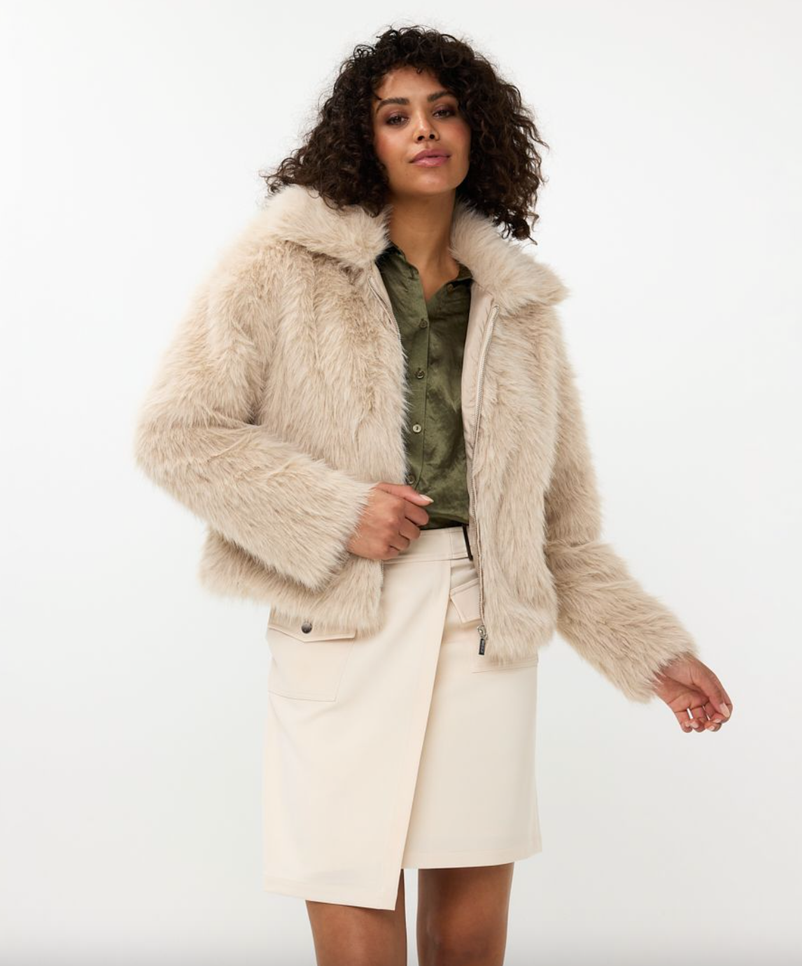 Furry Jacket-Sand