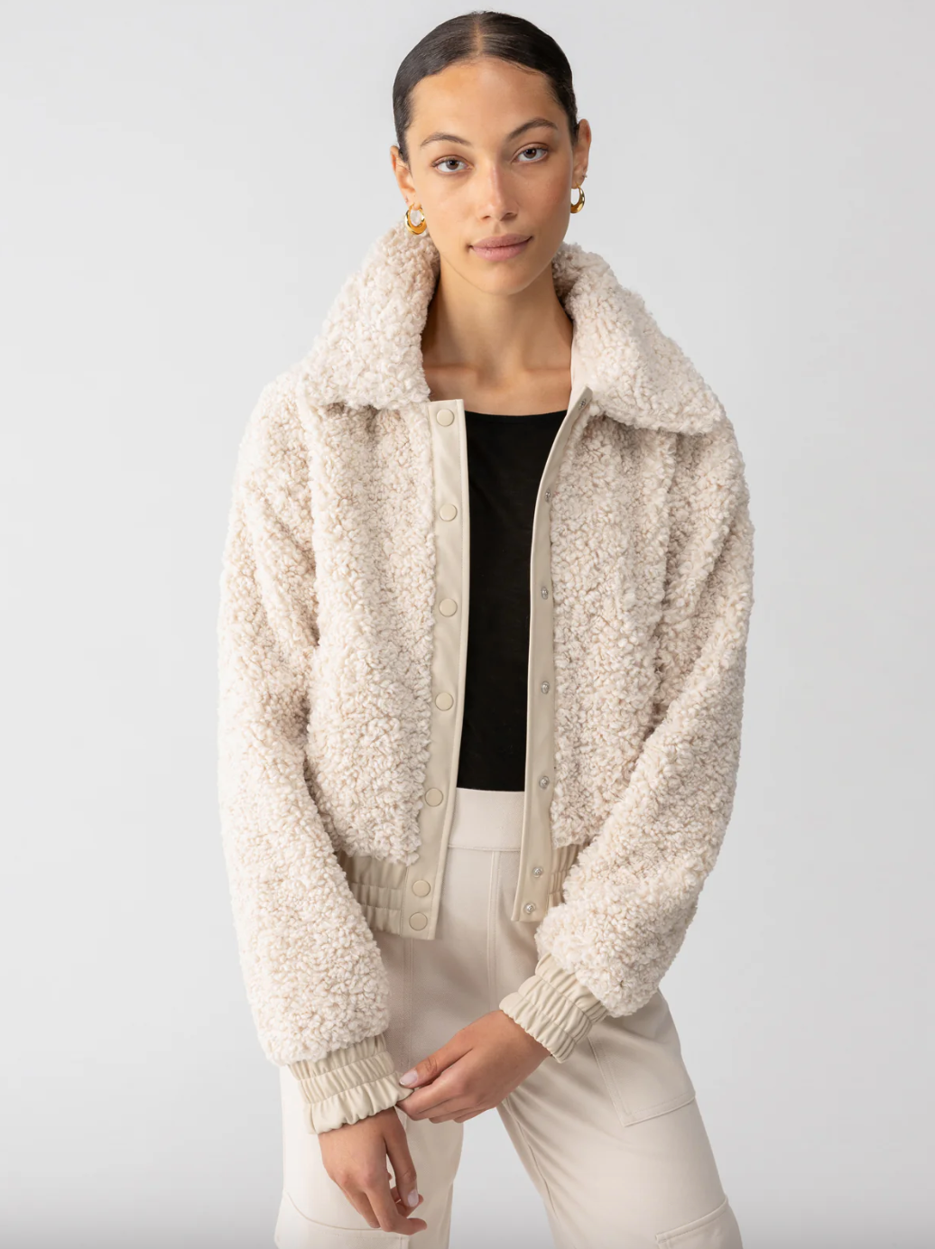 Libby Sherpa Jacket-Almond