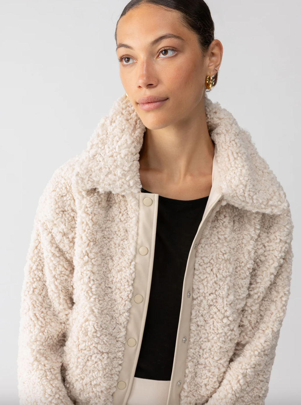 Libby Sherpa Jacket-Almond