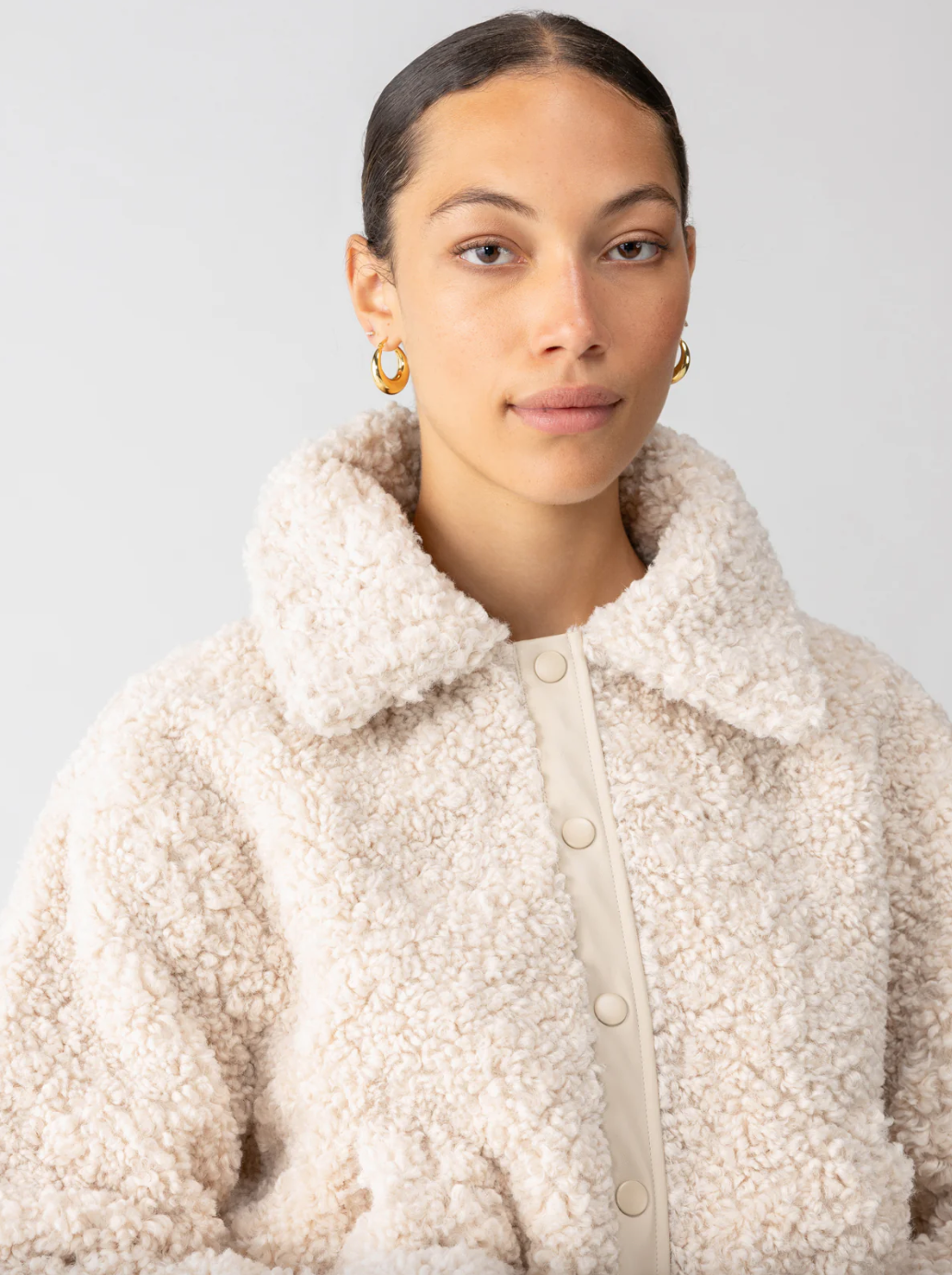 Libby Sherpa Jacket-Almond