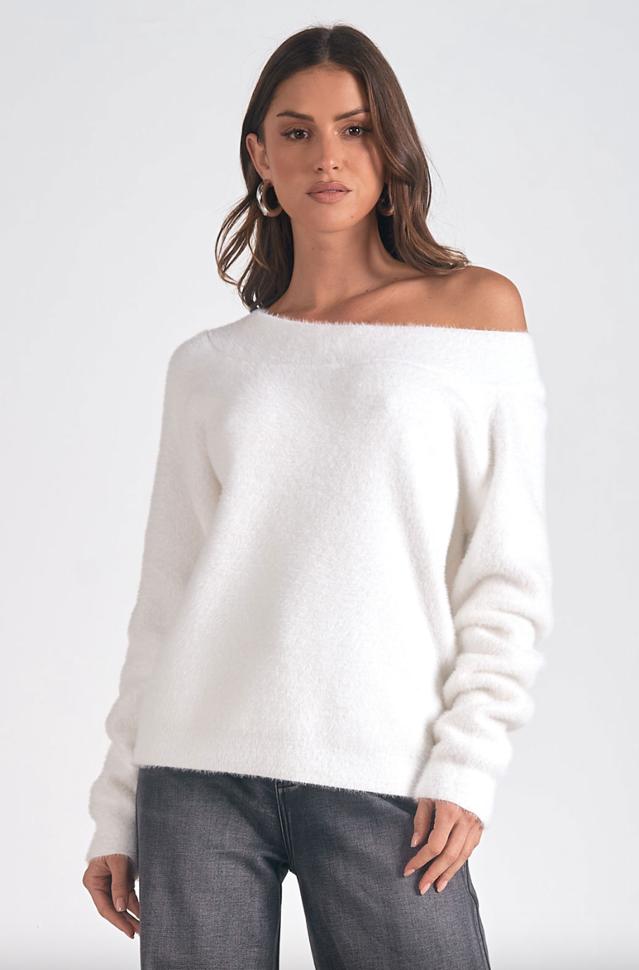 Fuzzy Sweater-White