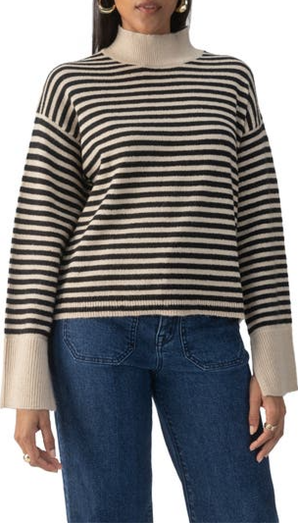 Chalet Stripe Sweater-Almond