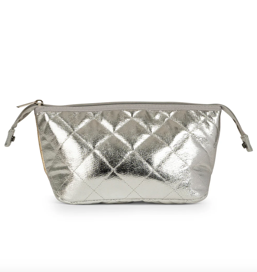 Erin Makeup Case-Gold/Silver