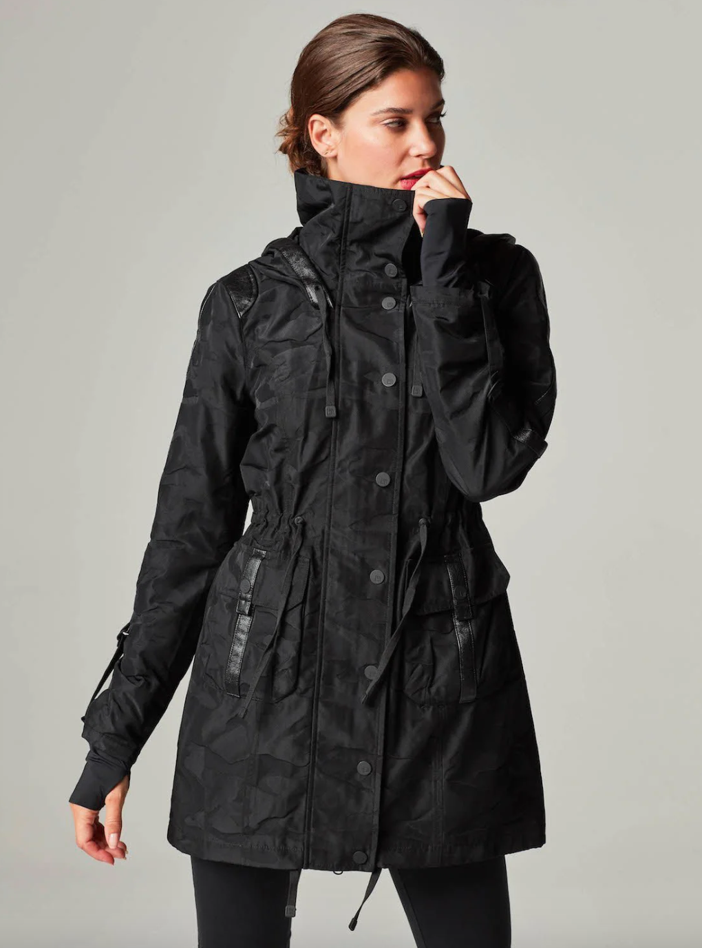 Black Camo Anorak-Black