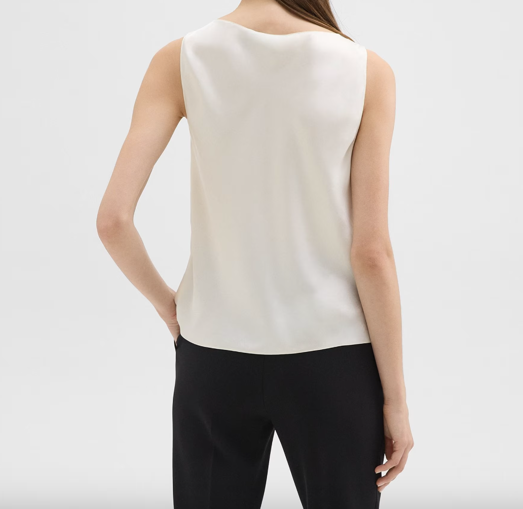 Olivia Cowl Neck Top-Pearl