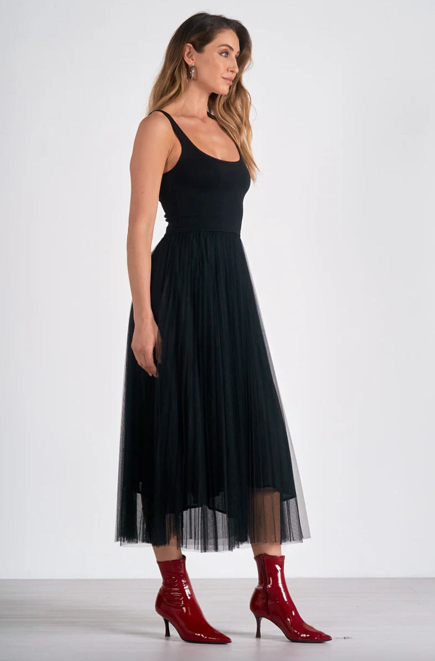 Tulle Tank Dress-Black