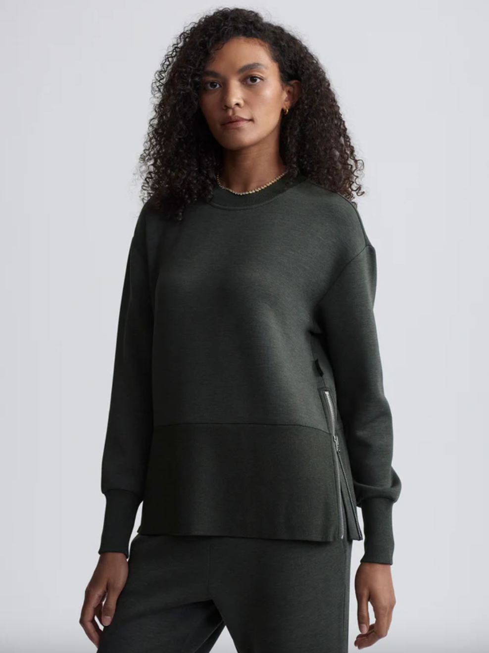 Lowry Sweat Top-Olive Marl