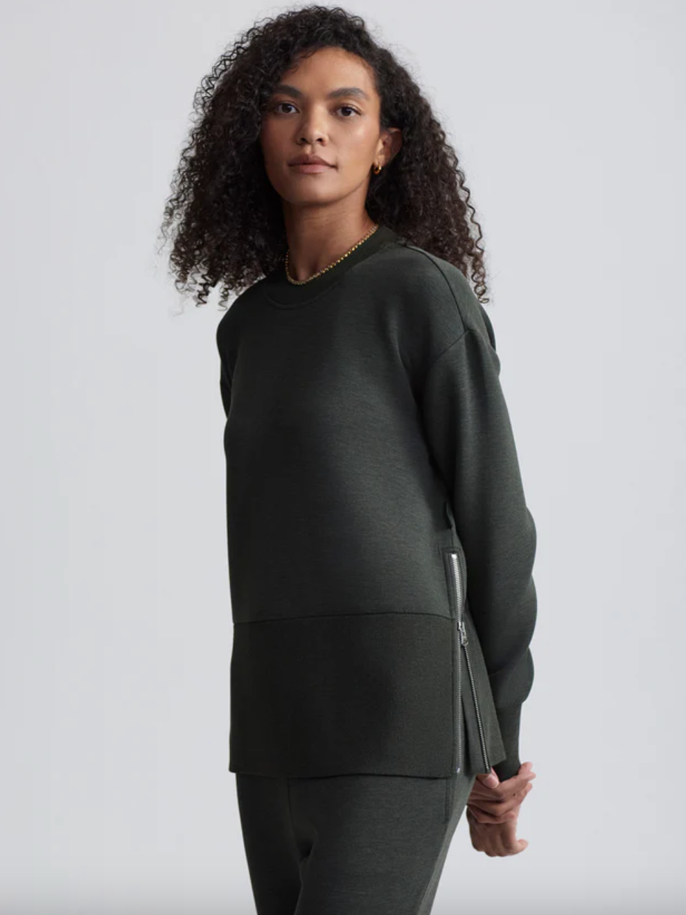 Lowry Sweat Top-Olive Marl