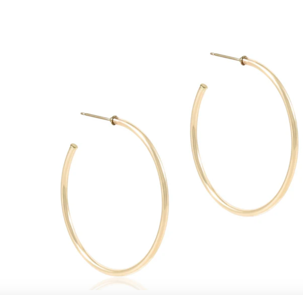 Round Gold Hoop Earring 2mm-Smooth