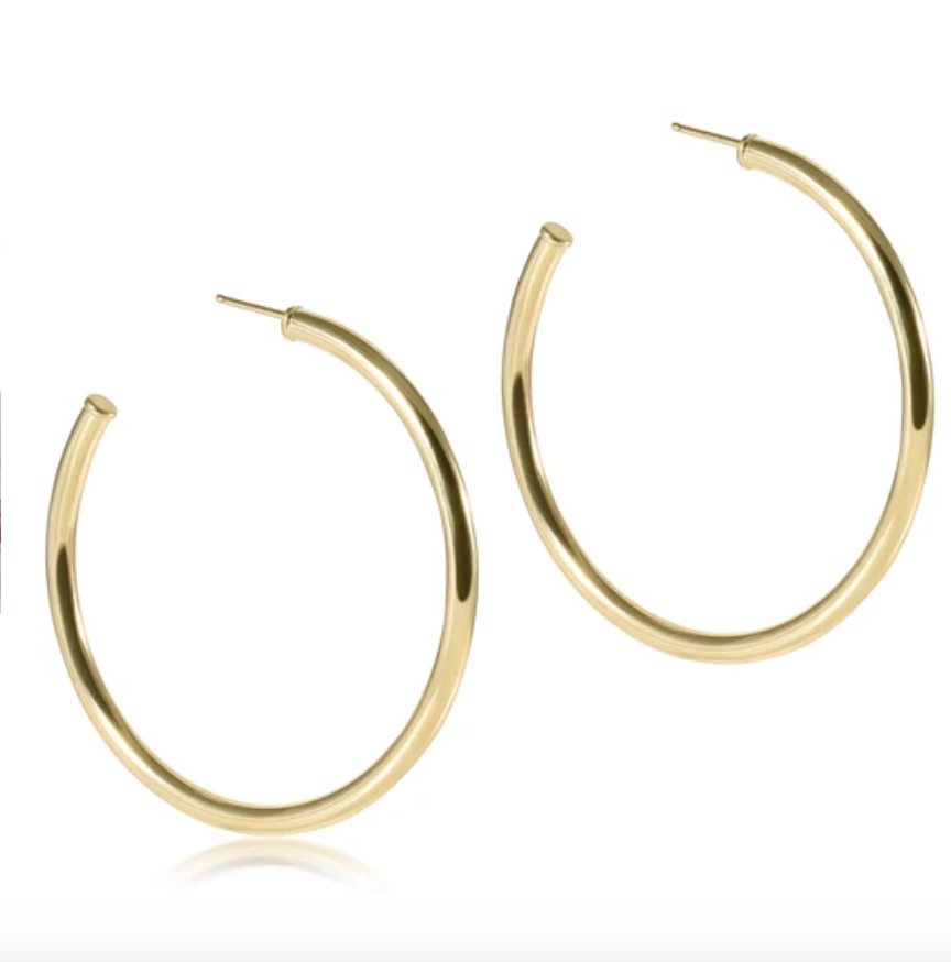 Round 3mm Gold Hoop Earring-Smooth