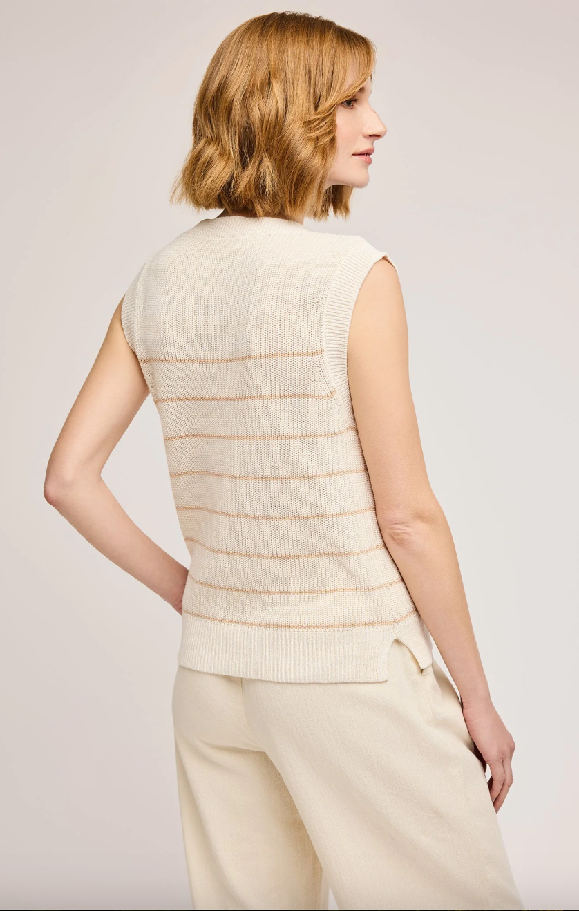 Tanner Knit Vest-Shell Stripe