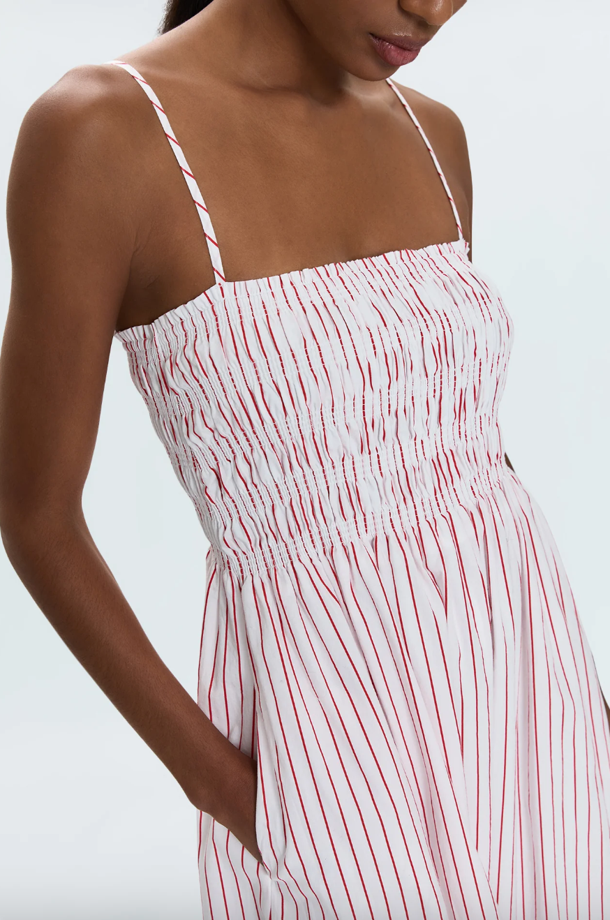 Bianca Dress-Ruby Stripe