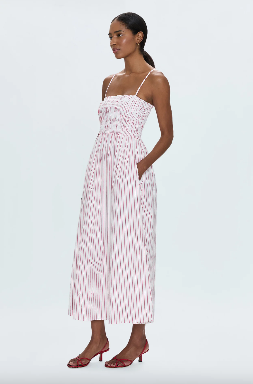 Bianca Dress-Ruby Stripe