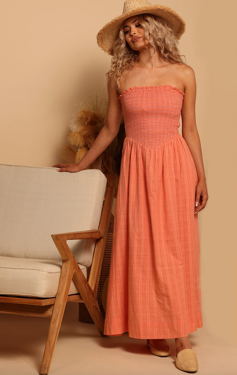 Bella Maxi Dress-Coral