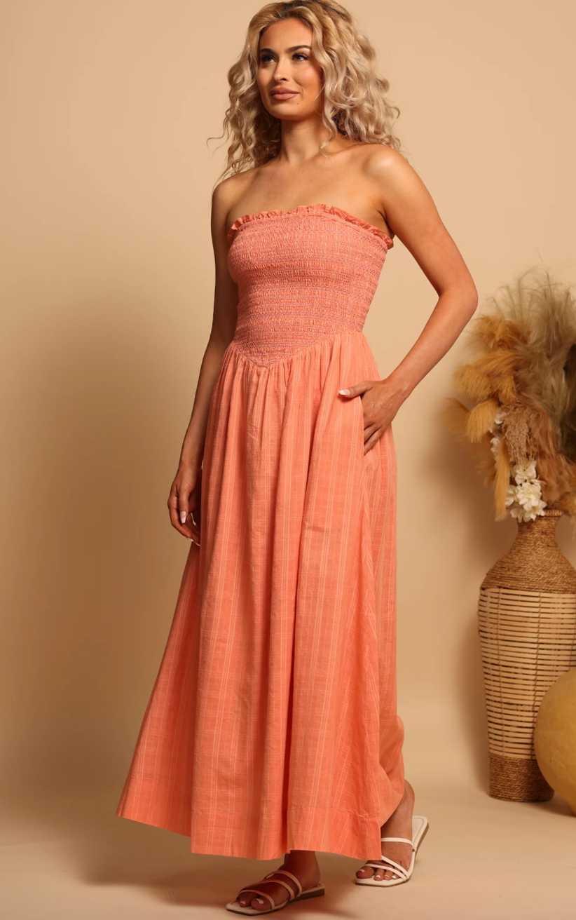 Bella Maxi Dress-Coral