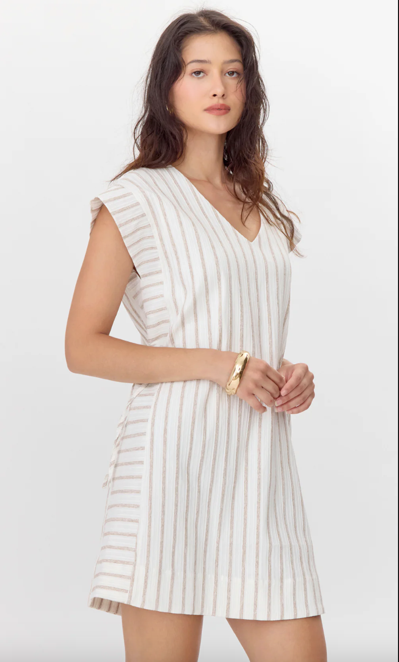 Joanna Side Tie Dress-Cream