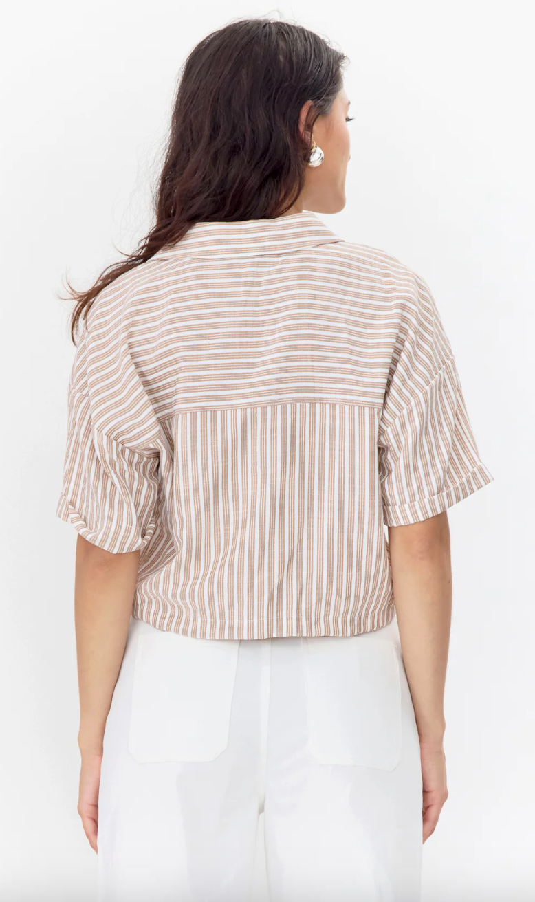 Maria Twist Top-Chestnut