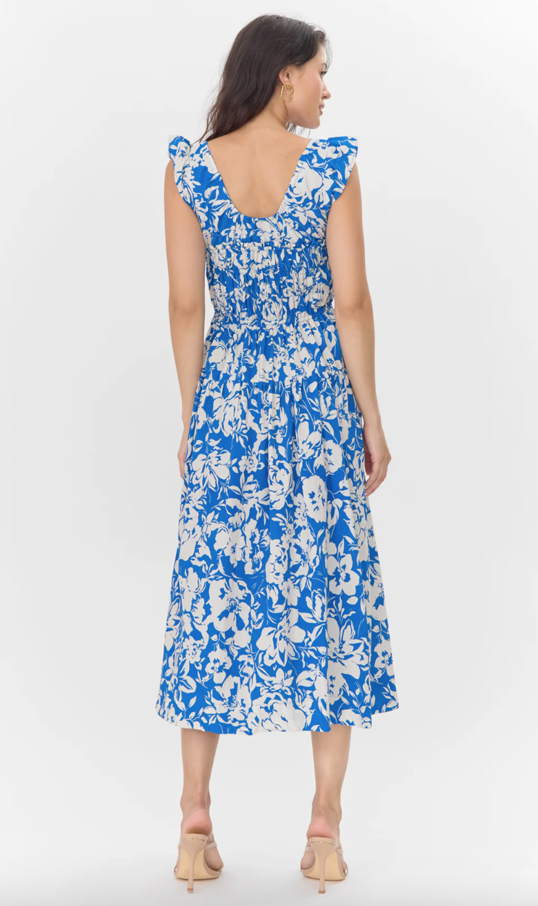 Daria Dress-Blue/Cream